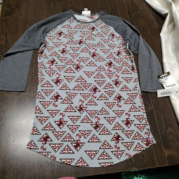 New LuLaRoe Randy Gray Red Disney Minnie Mouse Top Size Women's XS - Picture 1 of 2